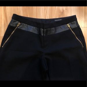 Club Monaco slim pants with real lamb leather trim